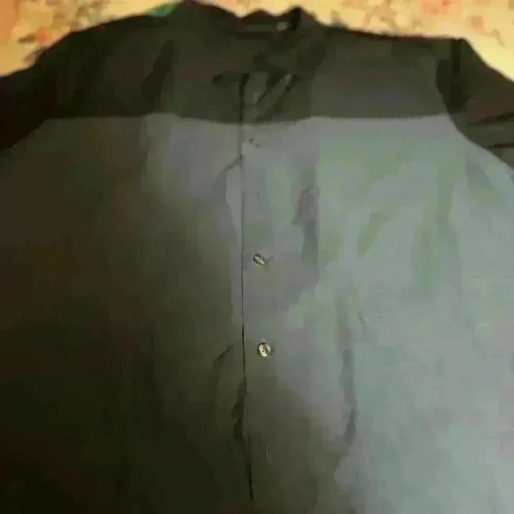 Men’s Perry Ellis 2 tone blue button down shirt sz 3x . Like New - Picture 4 of 5